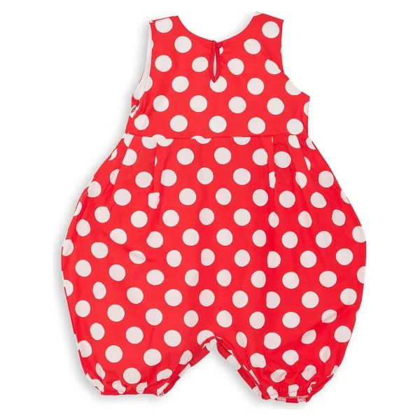 Denokids Kırmızı Beyaz Puanlı Kız Çocuk Balon Tulum - Kırmızı - Beyaz - 2 Yaş - Görsel 4