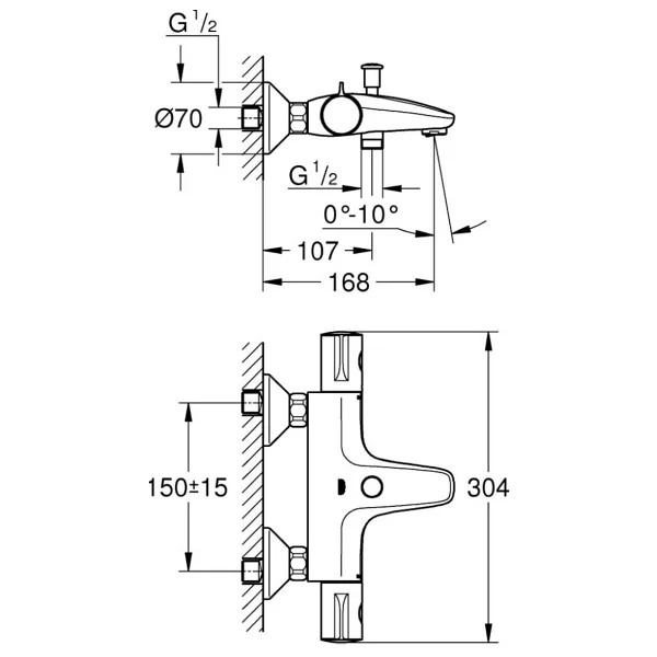 Grohe Grohtherm 800 34576000 Termostatik Banyo Bataryası - Görsel 7