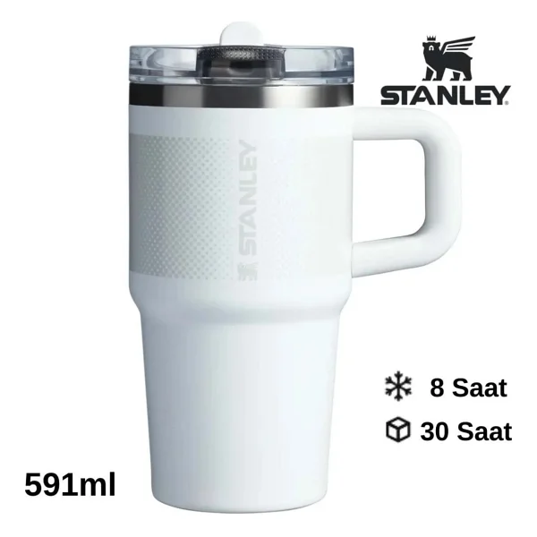Stanley Quencher ProTour Beyaz 0.60 lt Pipetli Termos Bardak - Görsel 5