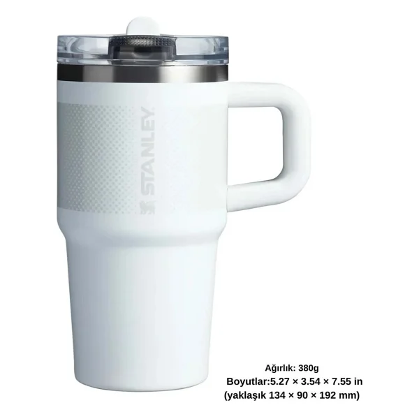 Stanley Quencher ProTour Beyaz 0.60 lt Pipetli Termos Bardak - Görsel 6