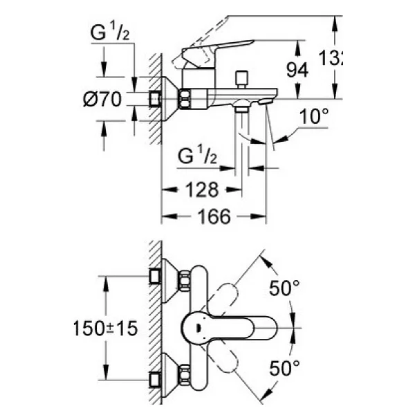 Grohe Bauedge 23605000 Banyo Bataryası - Görsel 2