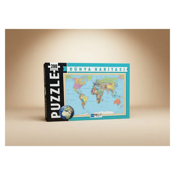 Blue Focus Dünya Haritası BF238 200 Parça Puzzle - Görsel 2