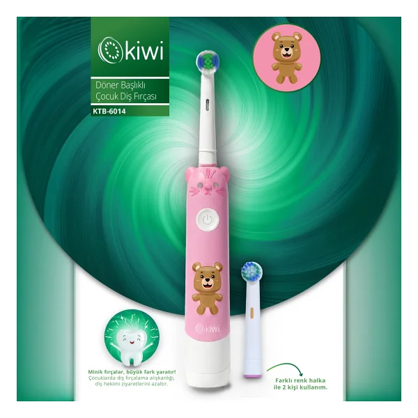 Kiwi KTB-6014 Mavi Şarjlı Çocuk Diş Fırçası - Görsel 7