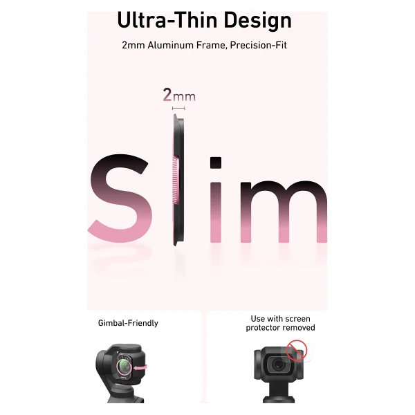 Telesin Osmo Pocket 4 ND Black Mist Cool Rose CPL Filtre Seti - Görsel 6