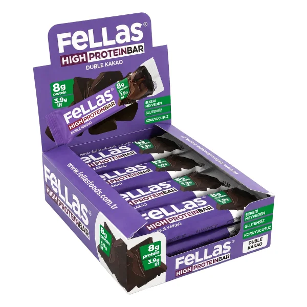 Fellas Duble Kakaolu Protein Bar 32 g x 12 Adet - 32 gr - Görsel 2