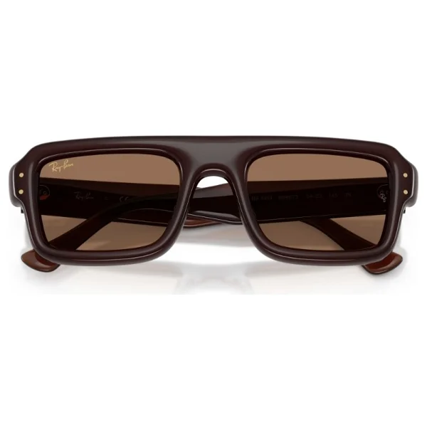 Ray-Ban Flacko Puffer 4954 689673 Transparent Dark Brown-Brown Güneş Gözlüğü - Görsel 4