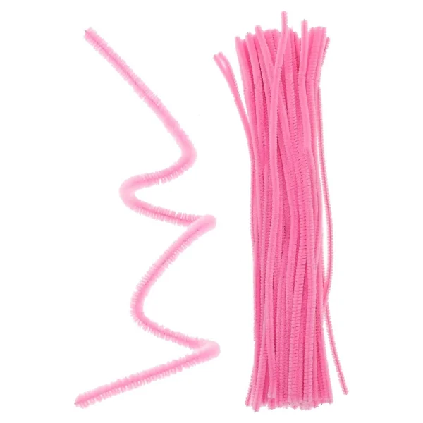 25'li Pembe Renkli Şönil, Eğitici Şönil Seti, Tüylü Tel, 30 Cm, Peluş Tel - Görsel 6