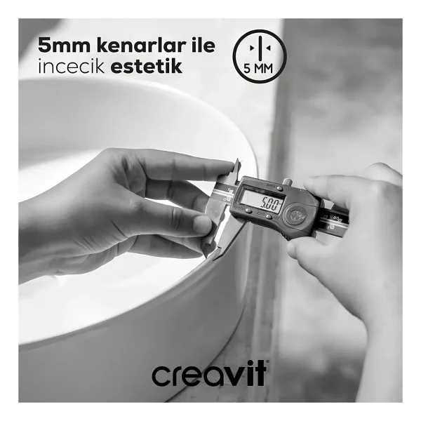 Creavit Loop LP161 40x60 cm Tezgah Üstü Oval Çanak Lavabo - Görsel 9