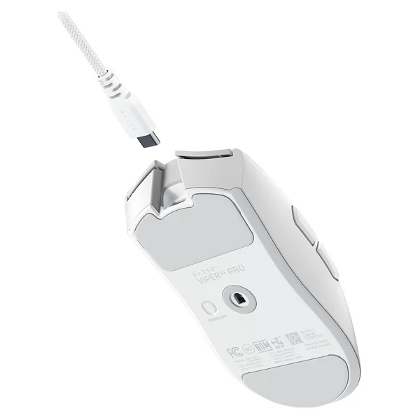 Razer Viper V4 Pro Beyaz Şarjlı Makrolu Optik Kablolu/Kablosuz Oyuncu Mouse - Görsel 7