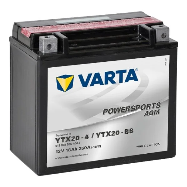 Varta Powersports AGM YTX20-BS 12 V 18 Ah 250 CCA Motosiklet Aküsü - Görsel 7