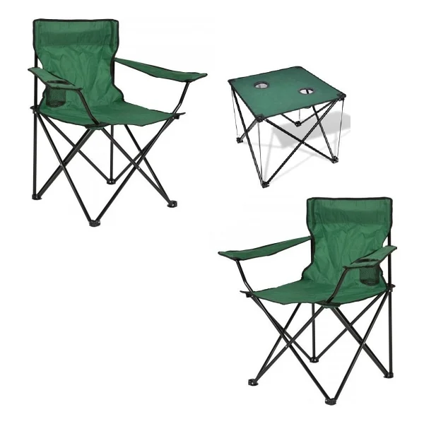 Depolife Çantalı Katlanır Kamp Piknik Koltuğu Masa Seti Bahçe Plaj Masalı Sandalye Takımı Bardaklı Askılı Set - Görsel 6