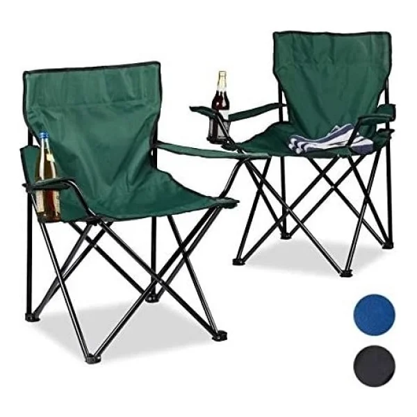 Depolife Çantalı Katlanır Kamp Piknik Koltuğu Masa Seti Bahçe Plaj Masalı Sandalye Takımı Bardaklı Askılı Set - Görsel 4