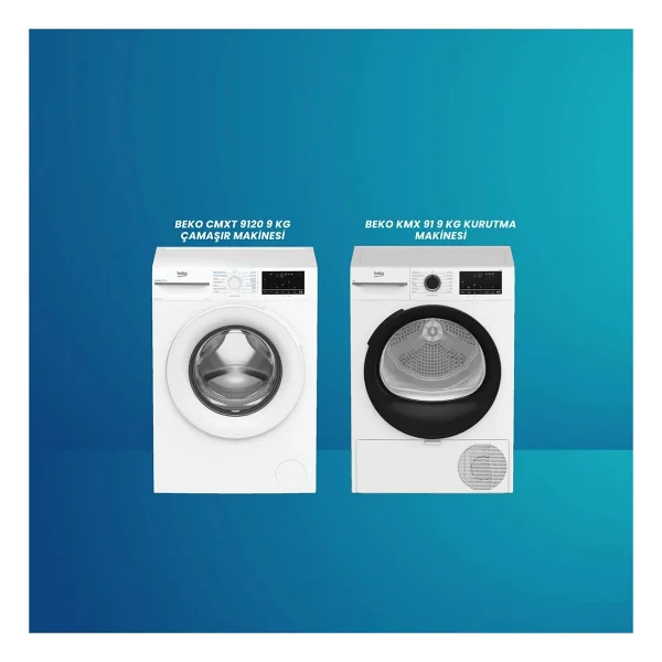 Beko İkili Fırsat Beyaz Çamaşır Makinesi Cmxt 9120 -KMX91 Modern Tasarım - Görsel 4