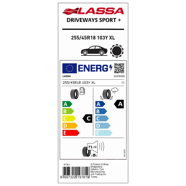 Lassa Driveways Sport Plus 255/45 R18 103Y XL Yaz Lastiği - Görsel 2