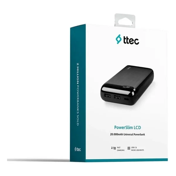 Ttec PowerSlim Pro LCD 2BB186S 20000 mAh Hızlı Şarj Powerbank - Görsel 4