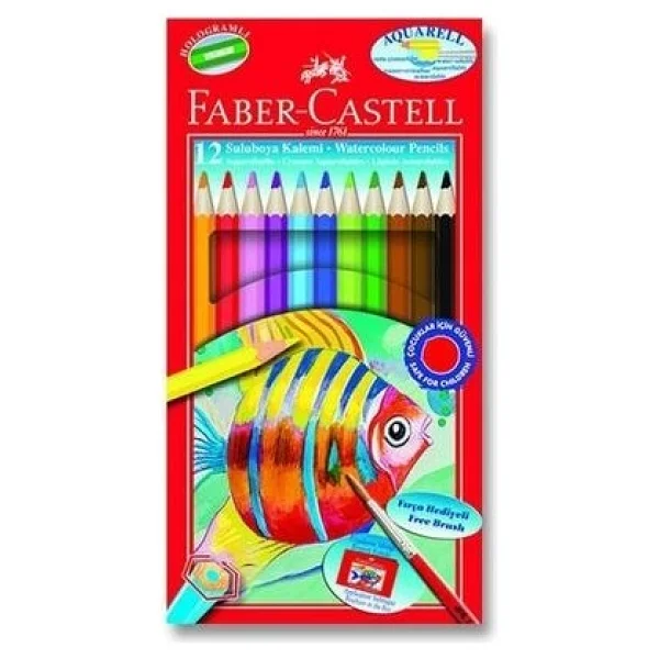 Faber-Castell Aquarell Karton Kutu 12'li Sulu Boya Kalemi - Görsel 2