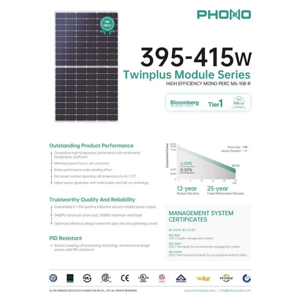 Teknovasyon Arge Phono Solar 395W Monokristal Güneş Paneli 72 Hücre - Renkli - Görsel 3