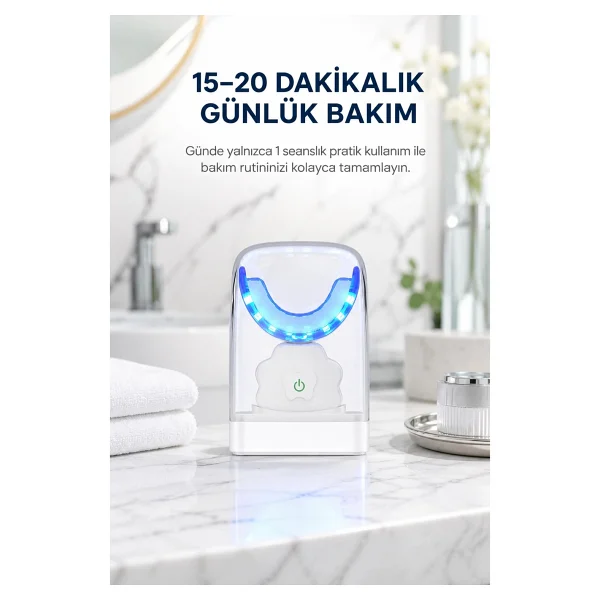 Pirantech M08 LED Mavi Işık Diş Beyazlatma Cihazı Evde Profesyonel Ağız Bakımı - Görsel 2