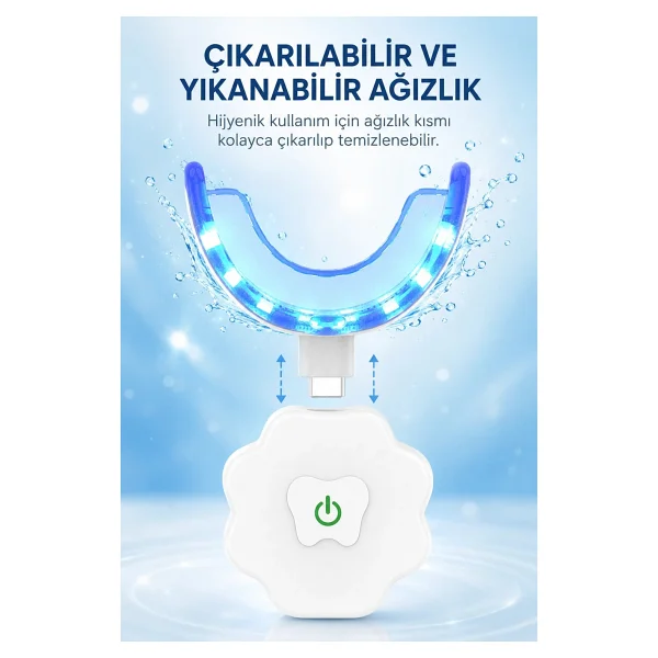 Pirantech M08 LED Mavi Işık Diş Beyazlatma Cihazı Evde Profesyonel Ağız Bakımı - Görsel 3