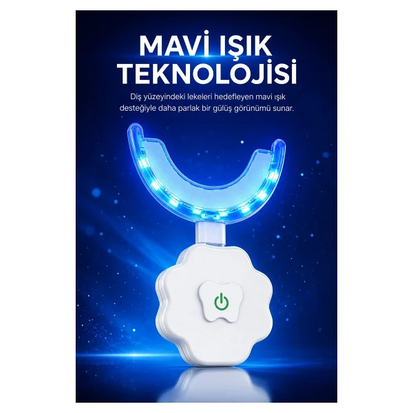 Pirantech M08 LED Mavi Işık Diş Beyazlatma Cihazı Evde Profesyonel Ağız Bakımı - Görsel 4