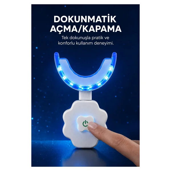 Pirantech M08 LED Mavi Işık Diş Beyazlatma Cihazı Evde Profesyonel Ağız Bakımı - Görsel 5