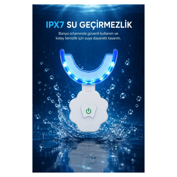 Pirantech M08 LED Mavi Işık Diş Beyazlatma Cihazı Evde Profesyonel Ağız Bakımı - Görsel 7