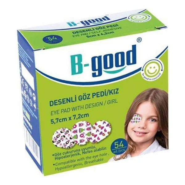 B-Good Kız Çocuk Desenli Göz Kapama Bandı 54 Adet 5,7cm x 7,2cm Hipoalerjenik ve Nefes Alabilir - Görsel 2