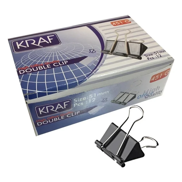 Kraf Metal Kıskaç/Binder Clips 51 Mm 12Li (451G) - Görsel 4