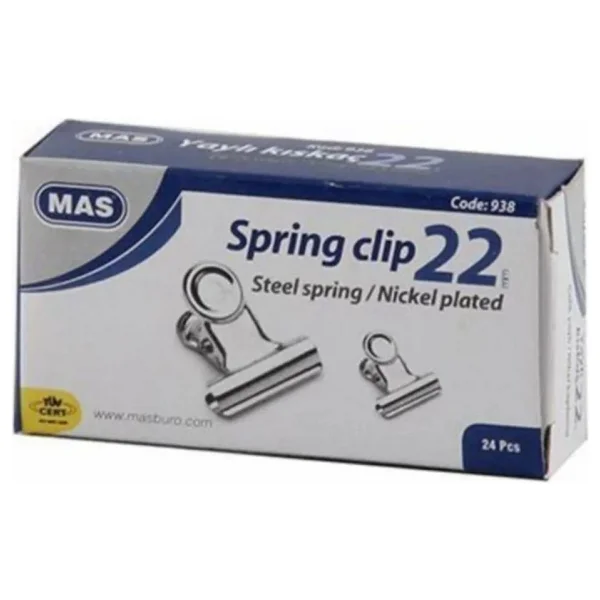Mas 938 Kıskaç Yaylı Metal 22 mm 24'lü Kutu - Görsel 4