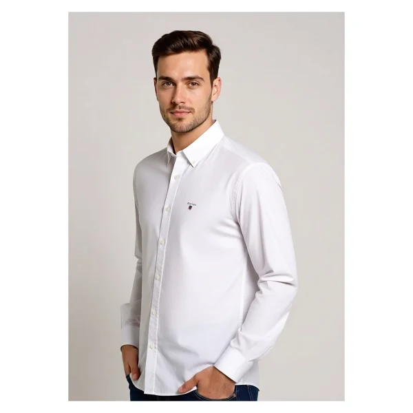 Gant Oxford Slim Fit Gömlek - 2XL - 001-Beyaz - Görsel 5