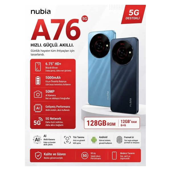 Nubia A76 128 GB - Görsel 3