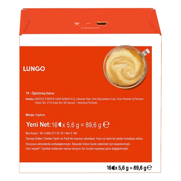 Nescafe Dolce Gusto Lungo Kapsül Kahve 16'lı - Görsel 2