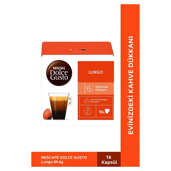 Nescafe Dolce Gusto Lungo Kapsül Kahve 16'lı - Görsel 5