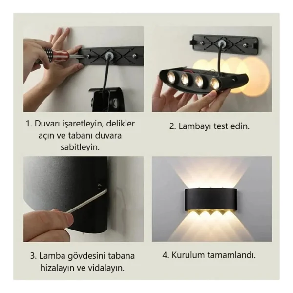 Cata CT-8013 Kapri 15 W Amber Işık Çift Yönlü LED Bahçe Apliği - Görsel 7