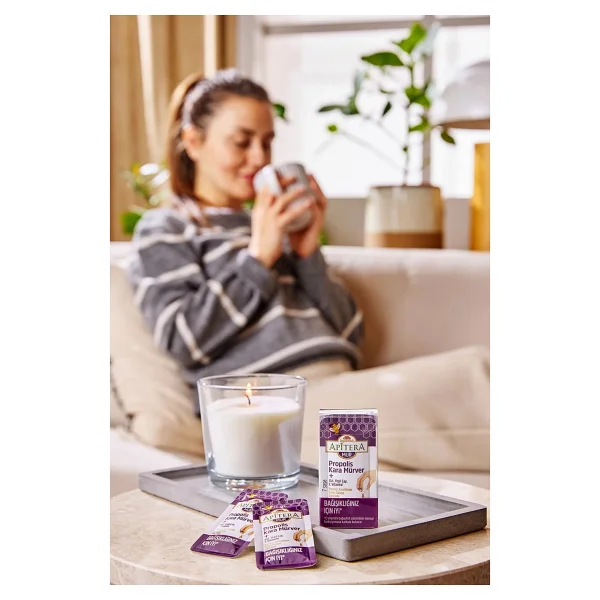 Balparmak Apitera Mur Doğal Bal, C Vitamini, Kara Mürver, Yeşil Çay Ve Propolis İçeren Takviye Edici 7'Li Saşe - Görsel 6