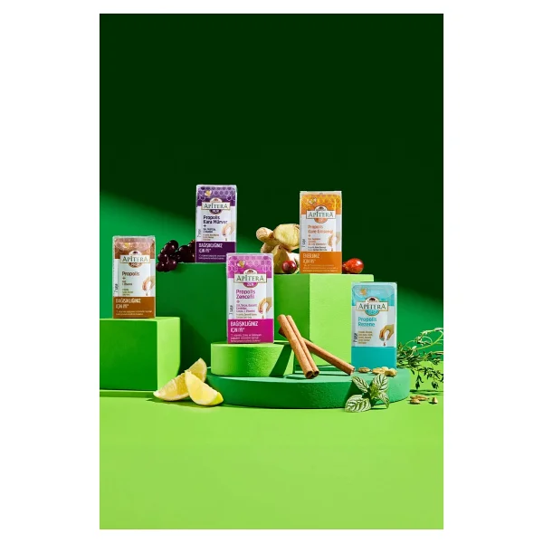 Balparmak Apitera Mur Doğal Bal, C Vitamini, Kara Mürver, Yeşil Çay Ve Propolis İçeren Takviye Edici 7'Li Saşe - Görsel 8