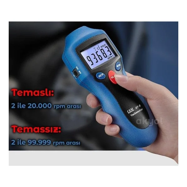 Cem AT-8 Temaslı Temassız Takometre - Görsel 4