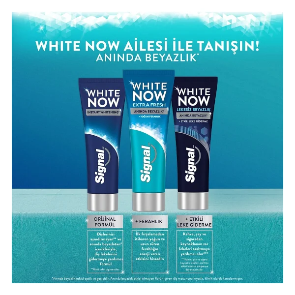 Signal White Now Extra Fresh Beyazlatıcı Florürlü Diş Macunu 75 ml - Görsel 8