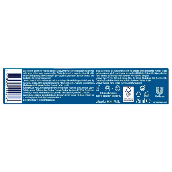 Signal White Now Extra Fresh Beyazlatıcı Florürlü Diş Macunu 75 ml - Görsel 9