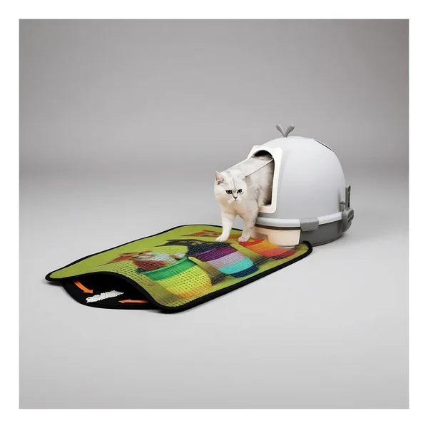 Miapet Elekli Desenli 60x45 cm Tuvalet Önü Paspası - Sepette Üç Kedi - Görsel 2