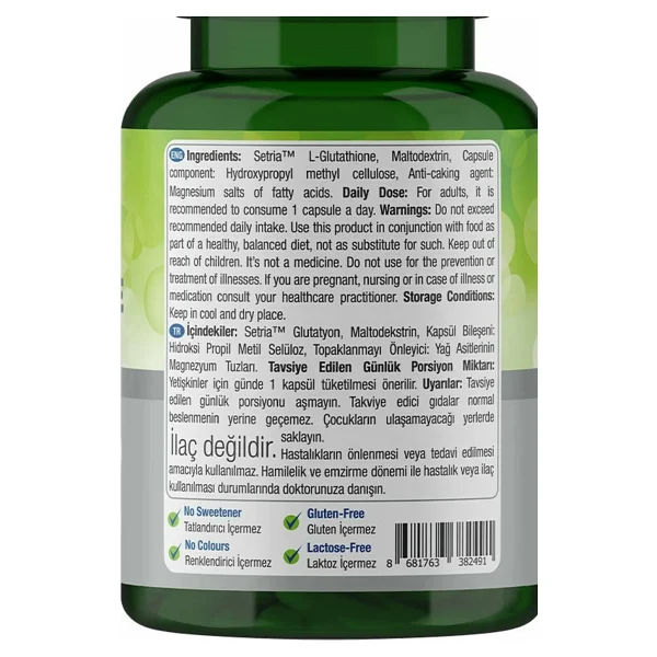 Nature's Supreme L-Glutathione 250 mg 30 Kapsül - Görsel 2