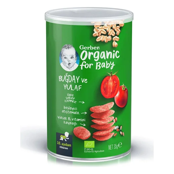 Gerber Organik Buğday ve Yulaflı Bebek Atıştırmalığı 35 gr - Görsel 2