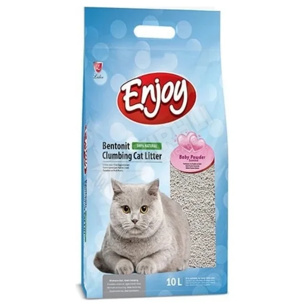 Enjoy Bebek Pudrası Kokulu 10 lt Bentonit Kedi Kumu - Görsel 3