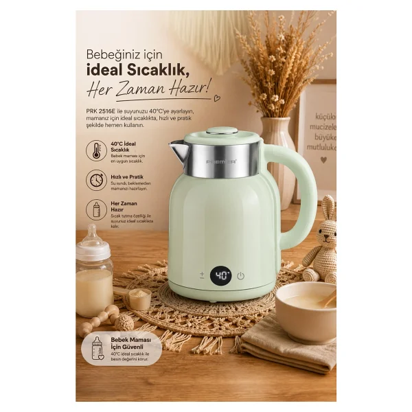 Premier PRK 2516E 1.5 lt Yeşil 2200 W Kettle - Görsel 3