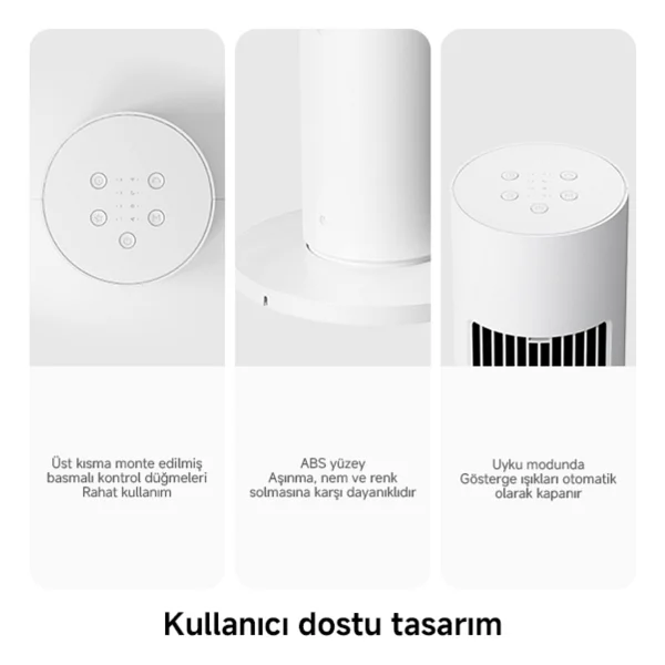 Xiaomi Smart Tower Akıllı Kule Tipi Vantilatör - 10 Metre Güçlü Hava Akışı, 150° Geniş Salınım, 100 Kademeli Hız Ayarı, Sessiz Inverter Motor, Wi-Fi ve Xiaomi Home Uygulama Kontrolü - Beyaz - Görsel 3
