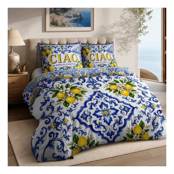 Helen George Amalfi Ciao Limon Çift Kişilik Nevresim Seti - Görsel 4