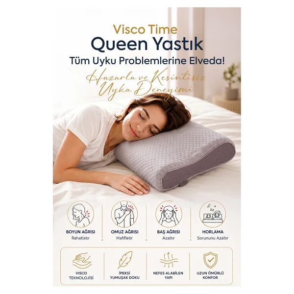 Homedius Visco Queen Spacer ThermoSwitch 55x35 cm Boyun Destekli Ortopedik Yastık - Görsel 4