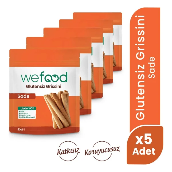 Wefood Glutensiz Grissini Sade 40 g 5'li - Görsel 4