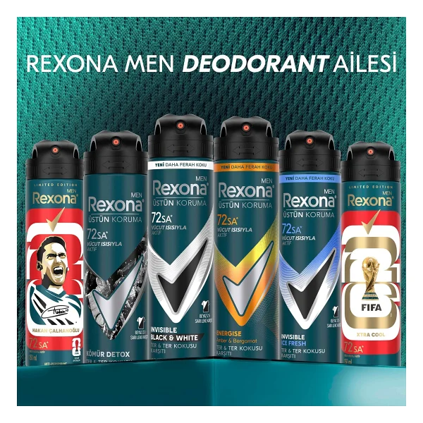 Rexona Men Üstün Koruma Invisible Black & White 150 ml 3 Adet Erkek Deodorant - Görsel 6