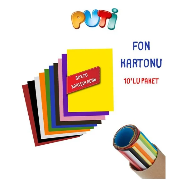 Puti Fon Kartonu 50x70 10 Lu Karışık Renk - Görsel 3